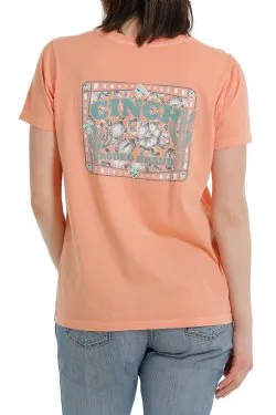 WOMEN'S CINCH RODEO BRAND TEE - CORAL