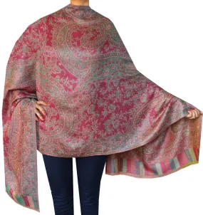 Womens Paisley Wool Scarf Shawl Indian Clothing (84 x 30 inches)