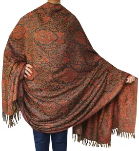 Womens Wool Shawl Paisley Indian Scarves Wraps (82 x 42 inches)