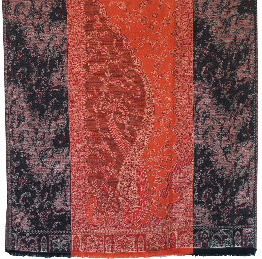 Women's Wool Shawl Scarves Paisley Indian Clothing (82 x 42 inches)